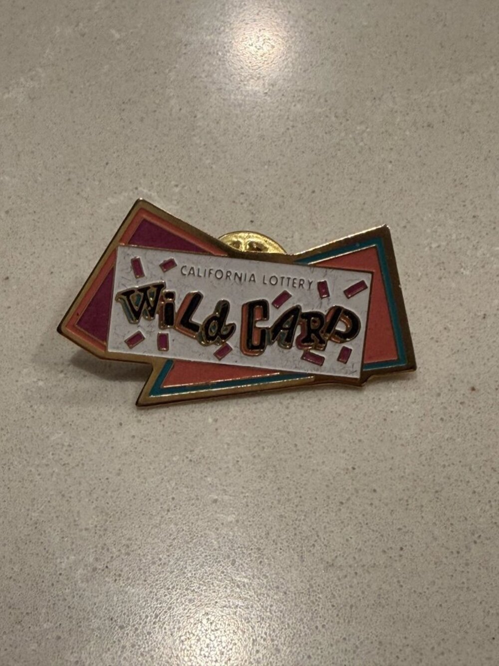 California Lottery "Wild Card" Lapel Pin Multicolor Color Pin, 1.5 x 0.8" Clean